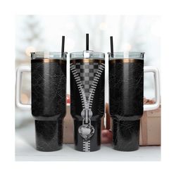 black logo zipped tumbler, zipped tumbler, 40oz tumbler