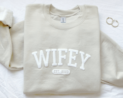 personalized wifey sweatshirt, wedding gift, gift for bride, new wife sweatshirt, unique bridal shower gift, newlywed ho