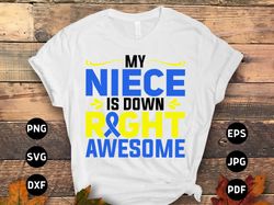 down syndrome awareness svg png, my niece is down right awesome svg, blue yellow ribbon svg, world down syndrome day svg