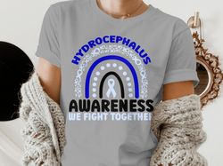 hydrocephalus awareness svg png, we fight together svg, hydro light blue ribbon support svg cricut sublimation design