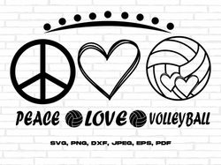 volleyball svg png, peace love volleyball svg, volleyball svg cricut cut file, volleyball sublimation design