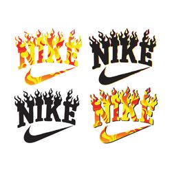 nike fire logo bundle svg