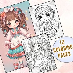 Cuteness Overload! Dive into Magical Worlds with Kawaii Doll Coloring Pages!