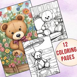 printable teddy bear coloring pages for every mood! stress-free fun for kids!