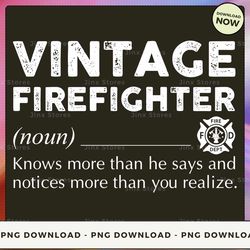 png digital design - vintage firefighter  png download, png file, printable png, instant download