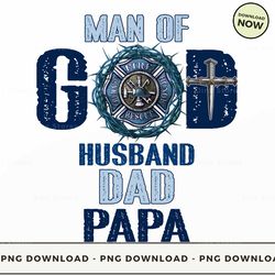 png digital design - man of god husband dad papa  png download, png file, printable png, instant download