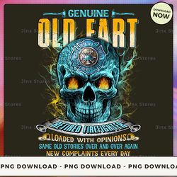 png digital design - genuine old fart retired firefighter loaded with opinions same old stories over and over  png downl