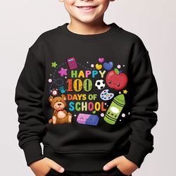 happy 100 days of school png, school supplies designs, 100 days smarter, back to school png, 100th day of school png, 10
