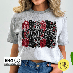 eagles sparkly brush strokes png, leopard print glitter tshirt design, game day, sublimation design