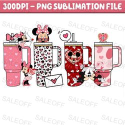 stanley cup mickey and minnie tumbler valentine png, obsessive cup disorder valentines day png, stanley tumbler png