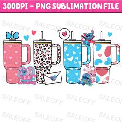 stanley cup stitch tumbler valentine png, obsessive cup disorder valentines day png, stanley tumbler png, valentine png