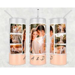 personalized photo collage 20oz skinny tumbler, custom photo tumbler, anniversary photo tumbler, keepsake wedding gift t