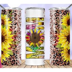 20 or 30oz skinny tumbler | mom | sunflower | leopard |sublimation | skinny | straight | lid with straw | double walled