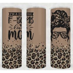 20 or 30oz skinny tumbler, f bomb, mom, brown, white, sublimation, skinny, straight, lid with straw, double walled