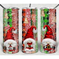 20 or 30oz tumbler | skinny | red | christmas tumbler | christmas gnomes | double walled | lid with straw | sublimation