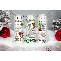 the grinch , 20oz skinny tumbler, tumbler with lid and straw,perfect gift