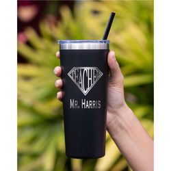 teacher gift for men, teacher gift for him, super teacher tumbler, teacher appreciation week, end of year teacher gift,