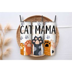 cat mama crazy cat lover stainless steel 20oz skinny drinks tumbler