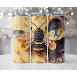 3d bee tumbler - realistic bee tumbler with straw - bee gifts for women - bee cup for women - bee lover gift - bee tumbl