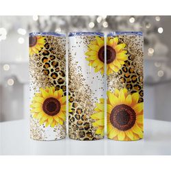 sunflower glitter tumbler - sunflower gifts for women - sunflower tumbler - sunflower gifts - sunflower tumbler with str