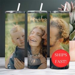 personalized family photo tumbler gift, personalized gift tumbler with picture, custom family photo mugs, custom family