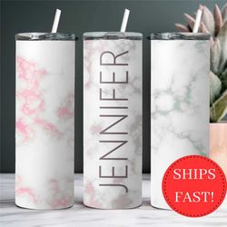 personalized marble tumbler with name, custom marble name tumbler cup birthday gift for her, glitter marble tumbler gift