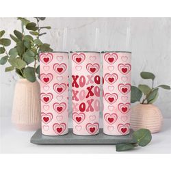 xoxo valentine tumbler, valentine tumbler, valentine gift for her, valentine travel cup, galentine tumbler, galentine gi