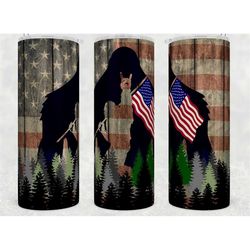 big foot ,sasquatch  20 oz skinny stainless steel tumbler. gift christmas tumbler.