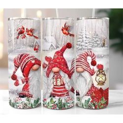 Pink Christmas 20 Oz Tumbler Gnomes. Hot and cold