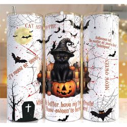 halloween spooky cat tumbler , pumpkin halloween witch , 20