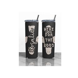 Here for the Boos, Halloween Custom Tumbler, Personalized Halloween Cups, Halloween Wedding, Bachelorette Party, Hallowe