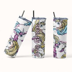 unicorn gift for girl, custom unicorn tumbler, custom unicorn cups with metal straw, custom girls insulated tumblers, gi