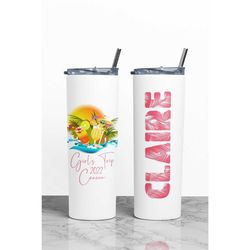 girls trip tumbler, girl's cruise tumblers, girls trip gifts, personalized tropical girls trip 2022 cups, custom girls w