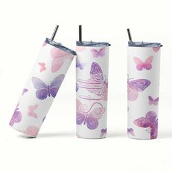 butterfly tumbler, custom butterfly gift for girl, tumbler for kids, gift for butterfly lover, personalized butterfly tu