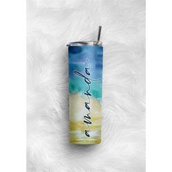 beach vacation tumbler with straw, custom beachy gift, beach tumbler, beach gifts, personalized beach vacation tumbler,