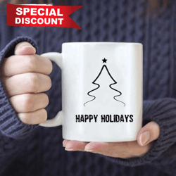 best christmas gifts happy holidays tree  for mug, merry christmas