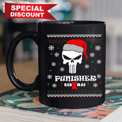 best christmas gifts punisher red xmas for mug, merry christmas, happy holidays