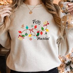 feliz navidad sweatshirt, mexican christmas feliz navidad sweatshirt, spanish merry christmas sweats