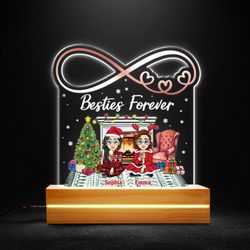 besties forever personalized led night light christmas gift, personalized gift, gift for lover