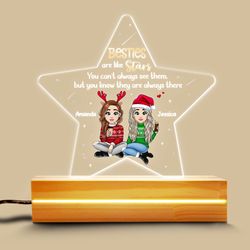 besties like stars personalized led night light, personalized gift, gift for lover