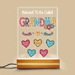 blessed to be called grandma personalized led night light, personalized gift, gift for lover