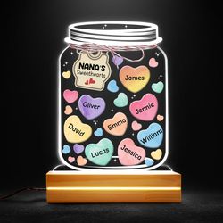 candy jar grandmas sweethearts personalized led night light, personalized gift, gift for lover