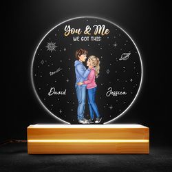 couple kissing you and me we got this personalized led night light, personalized gift, gift for lover