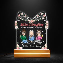 mom lamp daughter gift personalized led night light, personalized gift, gift for lover