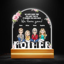 our love for you personalized led night light for mom, personalized gift, gift for lover