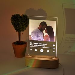 Personalized Song Led Lamp, Custom Lamp with Photo, Custom Acrylic Music Plaque Led Lights