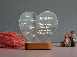 mothers day personalized night light,  mom birthday gift idea, grandma nana mother in love gifts