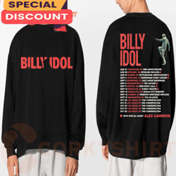 Billy Idol Tour 2023 With Alex Cameron T-shirt, Gift For Fan, Music Tour Shirt
