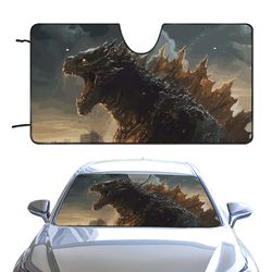 3d king of monsters car windshield cover, fall and winter anti-leaf and snow car cover, godzilla monster