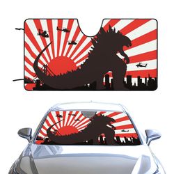 3d monster car sunshade,godzilla car sunshade, king of monsters car windshield cover